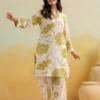 ivory-olive-floral-co-ord-set-in-cotton-comfort-looking-straght