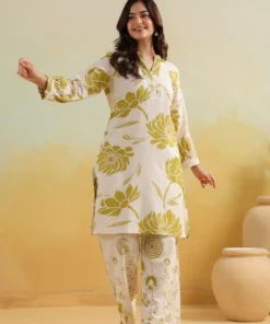 ivory-olive-floral-co-ord-set-in-cotton-comfort-looking-straght