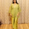 lime-green-mirror-work-kurta-set-with-silk-pants-front-pose