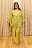 lime-green-mirror-work-kurta-set-with-silk-pants-front-pose