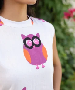 owl-motif-cut-sleeves-kurta-with-palazzo-neckline-closeup