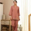 pink-cotton-co-ord-set-for-women-embroidered-tunic-pants-front-pose