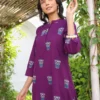 purple-kulhad-motif-kurta-with-split-v-neckline-showing-side-pose