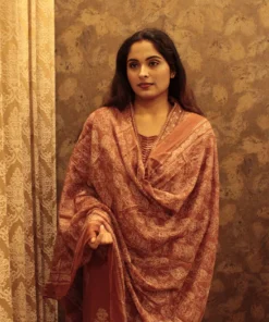 rust-brown-mughal-motif-cotton-suit-set-with-dupatta-closeup-2