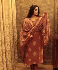 rust-brown-mughal-motif-cotton-suit-set-with-dupatta-side