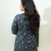 Ruchi – Indigo Floral V-Neck Corset Back Short Kurti - Image 2
