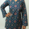 Ruchi – Indigo Floral V-Neck Corset Back Short Kurti - Image 4