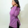 Ruhh – Lavender Floral V-Neck Corset Back Short Kurti - Image 3