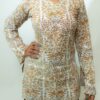 Ira - Ivory Floral Printed V-Neck Cotton Short Kurti with Corset Tie Back - Image 4